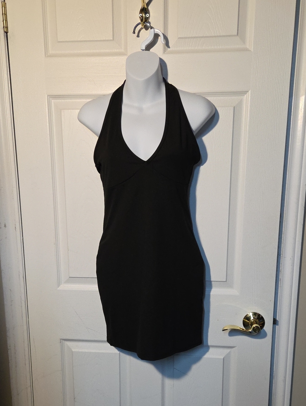 Black Spandex Halter Neck Tank Mini Dress Sz S ✨️5/$30